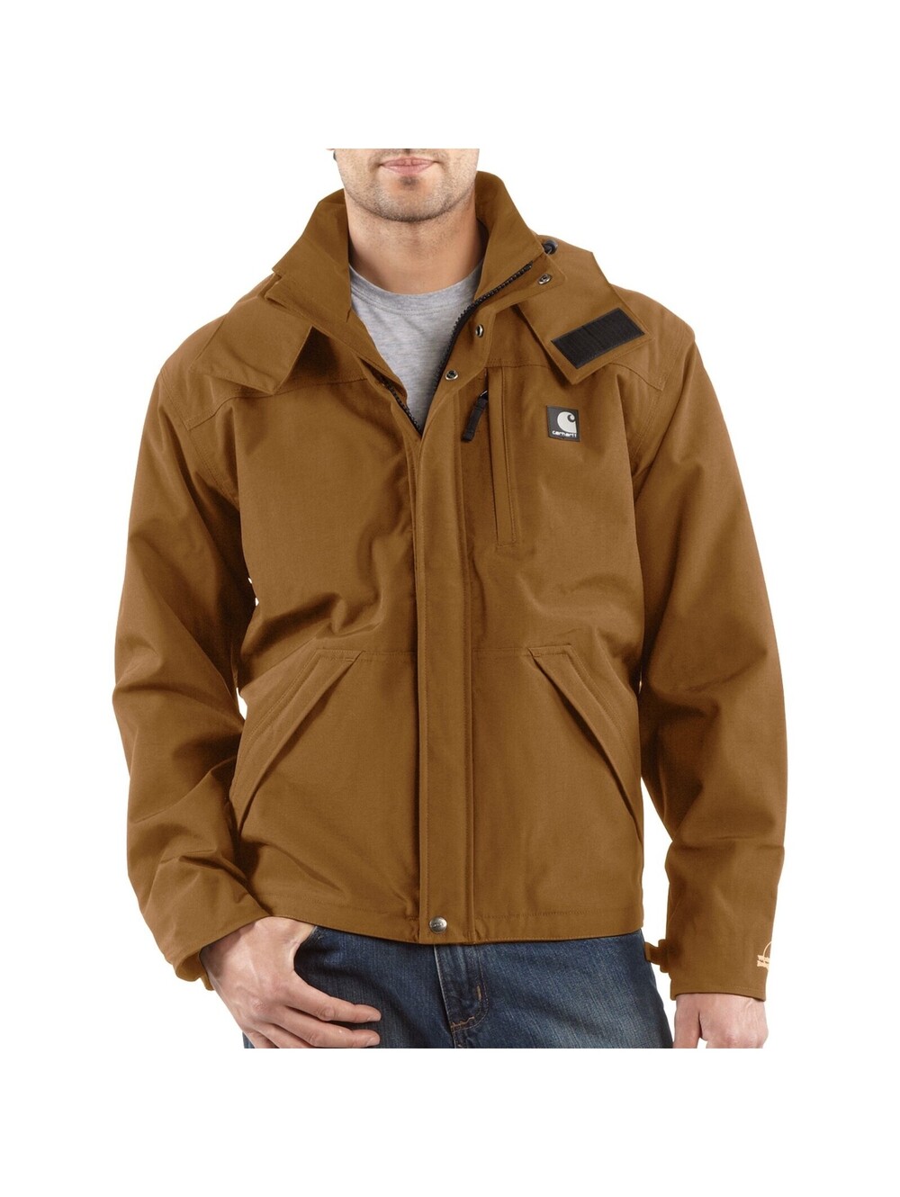 Carhartt Jacket Mens XL Tall Shoreline Storm Defender Waterproof J162 BRN XLT
